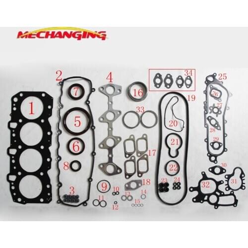 Customized LOGO 1KZ 1KZTE For TOYOTA 4 RUNNER LAND CRUISER 3.0 METAL Engine Rebuilding Kits Full Set Engine Gasket 04111-67020