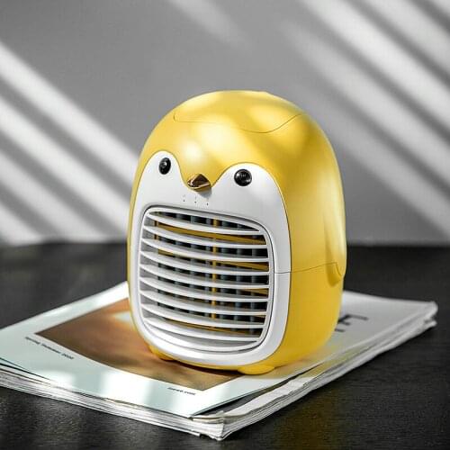 Cute Penguin Air Cooler Rechargeable Portable Mini Humidifier Personal Air Conditioner for Home Office Bedroom TS2