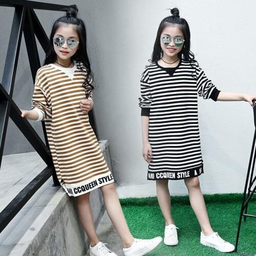 Teenage Fashion Spring Children Clothing For Kids Girl Long Sleeve T Shirt Cotton Striped Tee Shirts Vetement Fille Costume