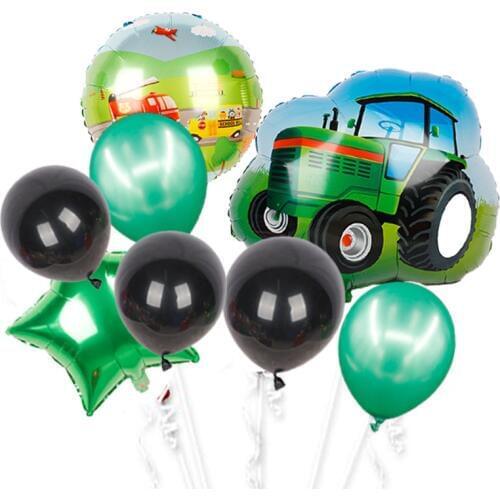 New Ice cream cart aluminum balloon Tractor Bulldozer fire truck ambulance school bus transportation aluminum birthday party toy