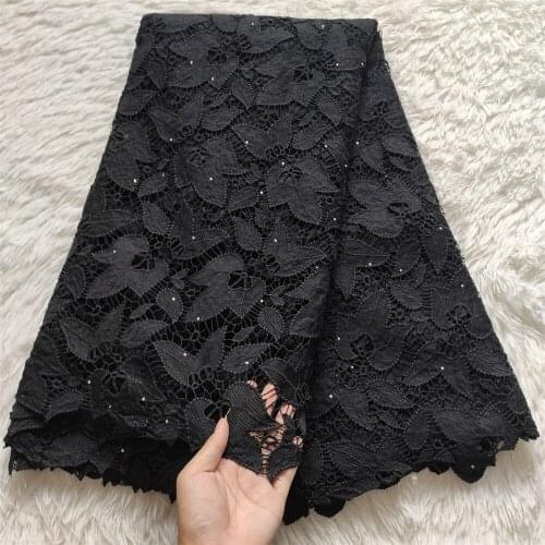 Latest 2021 High Quality African Lace Fabric Embroidery Swiss French Tulle Cotton 5yards Wedding Party Dress Guipure Sequins