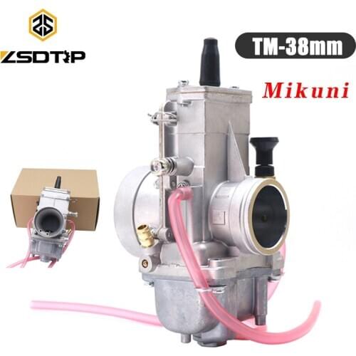 ZSDTRP Motorcycle TM38 38mm Flat Slide Carburetor Carbs For Mikuni For HONDA CR250 For KAWASAKI ATV For YAMAHA Scooter Carb TM38