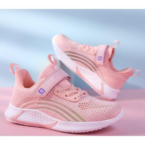 Sports Shoes Athletic Trainers Kids Girls Casual Running Shoes Non-slip Sneakers Children Lightweight Breathable Mesh Footwear