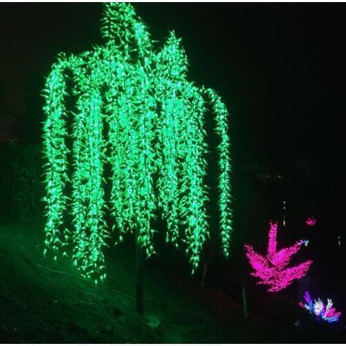 Led Artificial Willow Weeping Tree Light Outdoor Use 3m/9.8ft Height 2304pcs LEDs Rainproof Christmas Decoration Waterproof Tree