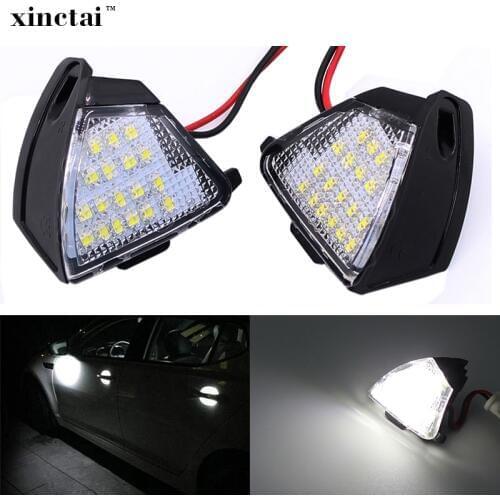 2Pcs Canbus No Error LED Under Side Mirror Puddle Light for VW Golf 5 / Plus 2009 Passat 2011 Jetta Mk5 MkV EOS 2006~ t10 led