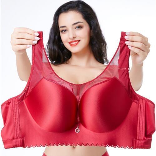 Thin plus size bra cup adjustable push up side gathering furu mm Large c cup e cup womens underwear