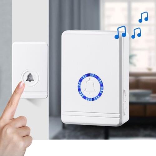 Smart Wireless Adjustable Volume Doorbell Comes With 48 Songs Waterproof Touch Type Welcome Doorbell 400 Meters Remote Receiver