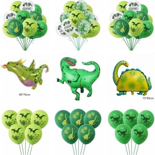 Dinosaur Green Decoration Children Party Balloon Jungle Safari Birthday Party Dinosaur Dino Roar Jurassic World Party