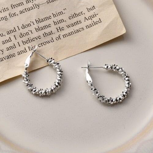 Silvology 925 Sterling Silver Shine Cauliflower Large Hoop Earrings for Women Heavy Minimalist Silver Earring Korea Jewelry Gift