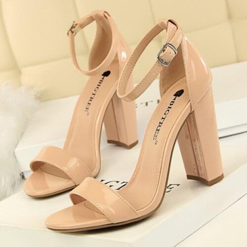 2021 Sexy High Heels New Women Pumps Comfort Women Shoes Block Heels Ladies Shoes Buckle Women Heels Female Shoes Women Sandals
