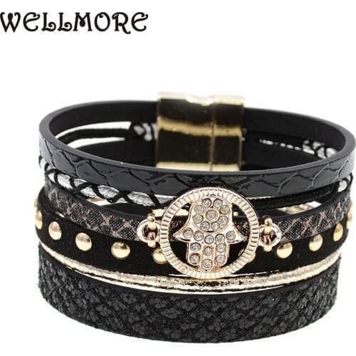 WELLMORE leather bracelet charm bracelets Bohemian bracelets&bangles for women gift wholesale jewelry