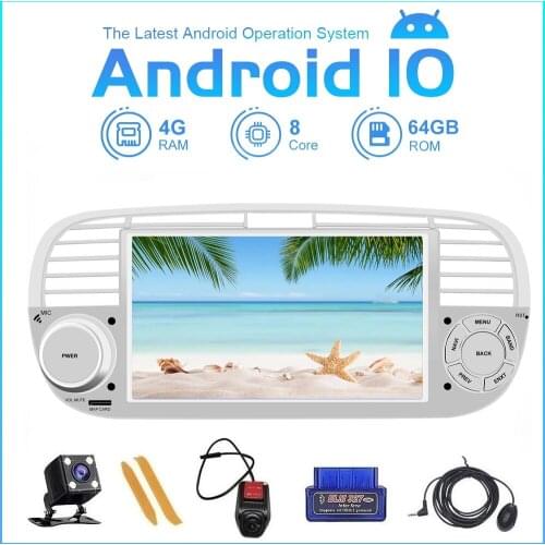 ZLTOOPAI Android 10.0 For Fiat 500 2009-2015 GPS Navigation Car Multimedia Player Auto Radio Stereo Head Unit Car Navigation