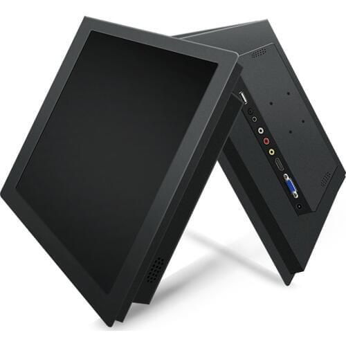 15 Inch PC Display Desktop LCD Screen Monitor of Tablet VGA HDMI DVI USB 1024*768 Resistance Touch Screen Buckles Mounting
