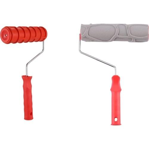 2 Pcs Embossed Paint Roller Wall Brick Pattern for Wall Decoration Paint Roller Wall Decor Brush, 191T & Eg725T