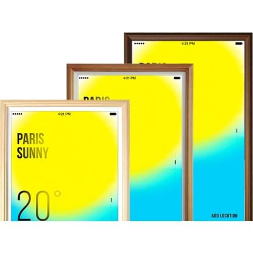 2020 YC-320AH 32 inch light adjustable lcd display wholesale price wood frame digital photo frame for art galleries wall