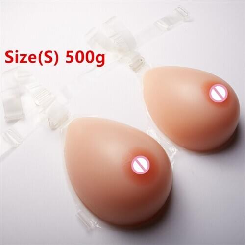 500g/pair Shemale Crossdresser Bra Breast Form MINI Boobs Enhancer Full Silicone Transgender Bra Breast Needn't Adhesives
