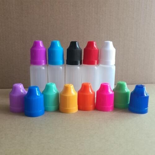 500pcs/lot, 10ml PE Soft Plastic Dropper Bottle With Childproof Caps and fine tips, 10ml needle Bottle for E liquid Nail Polish
