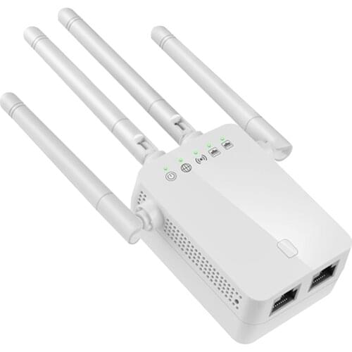 Wireless Repeater Four External Antennas WPS One-Key Encryption Button Support 2.4GHz Up To 300Mbps Transmission Rate US/EU Plug