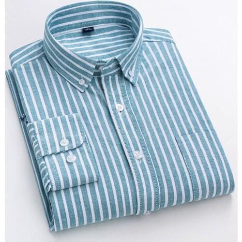 New Foreign Trade Mens Casual Plaid Lapel Mens Long-sleeved Shirt Mens Slim British Style Plus Size Shirt