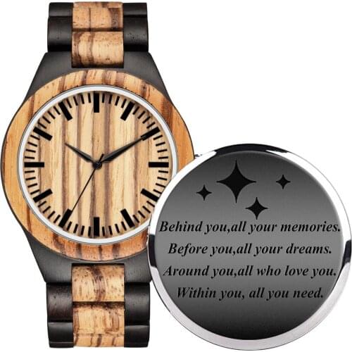 Wooden Watches Men Stripe Dapple Pattern Bamboo Strap Quartz Watch Nature Wood Creative Sport Fashion Clock for Male Gifts