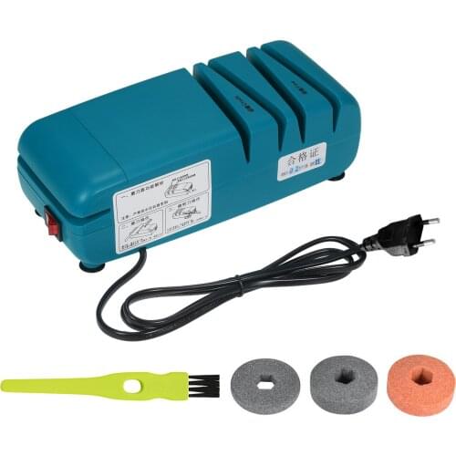 Electric Knife Sharpener Grindstone for Straight Serrated Knives and Kitchen Shears with 3 Stage Diamond Sharpening Wheel