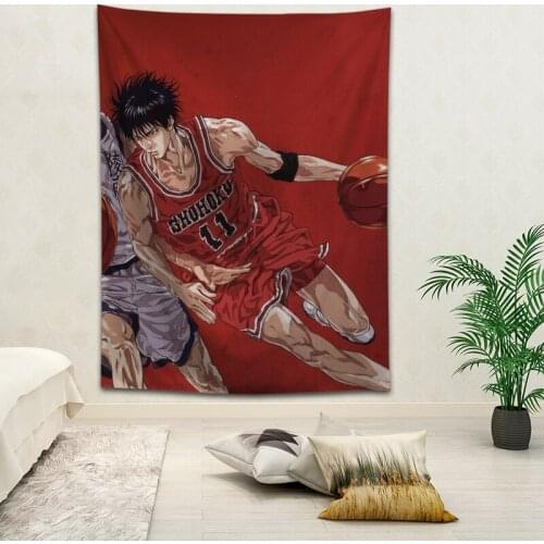 Hot Sale Custom Anime Slam Dunk Printed Tapestry Background Decorative Tapestry Various Sizes Wall Hanging Decor