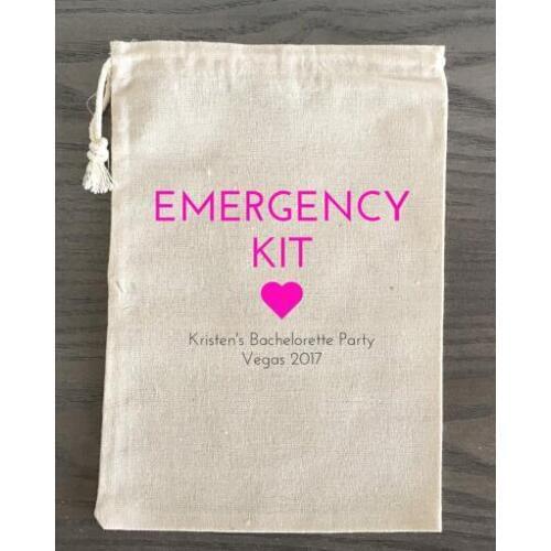 Custom wedding Emergency Kit Thank you Bags muslin favor gift Welcome Candy pouches Bachelorette bridal shower party gift bag