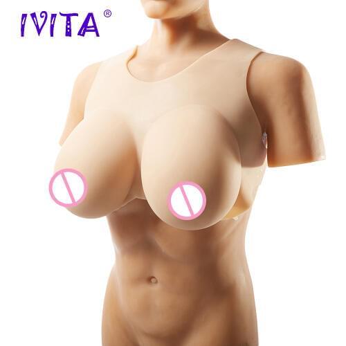 IVITA 4100g Artificial Silicone Breast Forms Realisitic Fake Boobs For Crossdressers Transvestite Crossdress Drag Queen Breasts