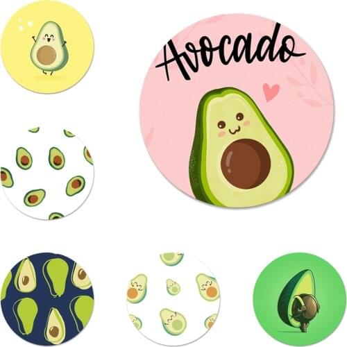 Art Funny Tumblr avocado Icons Pins Badge Decoration Brooches Metal Badges For Backpack Decoration 58mm