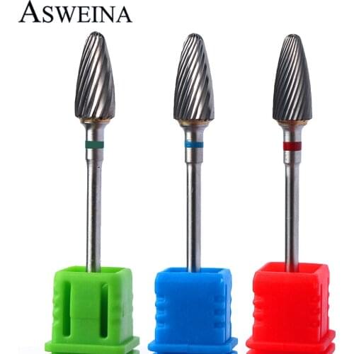Tungsten Carbide Nail Drill Bits Burr Manicure Pedicure Machine Nail Files Milling Cutter Remove Gel Polish Nail Art Tools