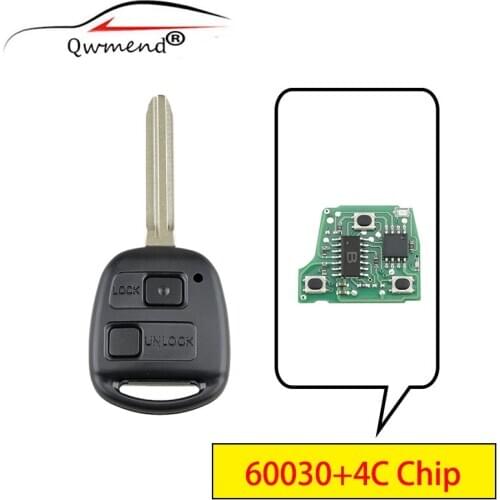 QWMEND for Toyota Key 60030+4C Chip Car Remote Key for Toyota Corolla RAV4 Avensis Tarago 304Mhz Smart Car Key 2 Buttons