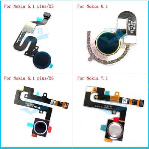 Home Button Fingerprint Menu Return Sensor Flex Cable For Nokia 6.1 TA-1054 7.1 8.1 5.1 Plus X5 X6 X7