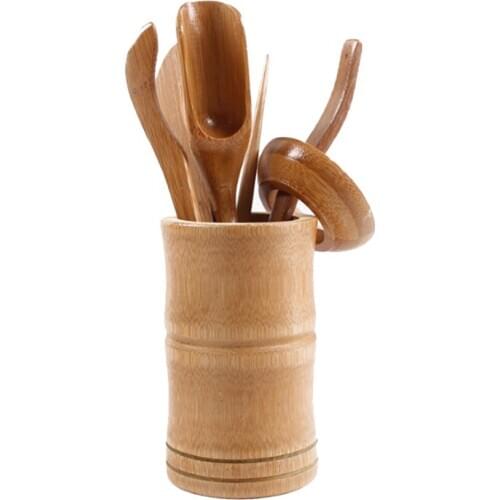 6 Pieces Japanese Ceremonial Bamboo Tea Utensils 6Pcs Chinese Kungfu Tea Set