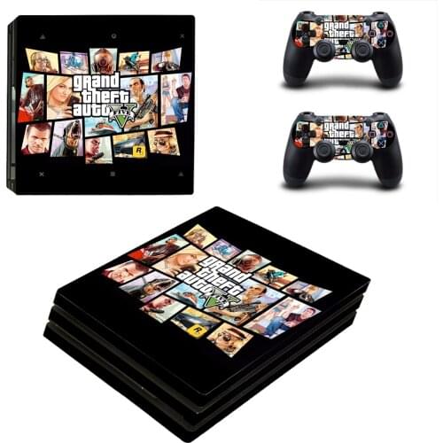 Grand Theft Auto Style PS4 Pro Skin Sticker for Sony Playstation 4 Pro Console & 2 Controllers Decal Vinyl Protective Skins 6