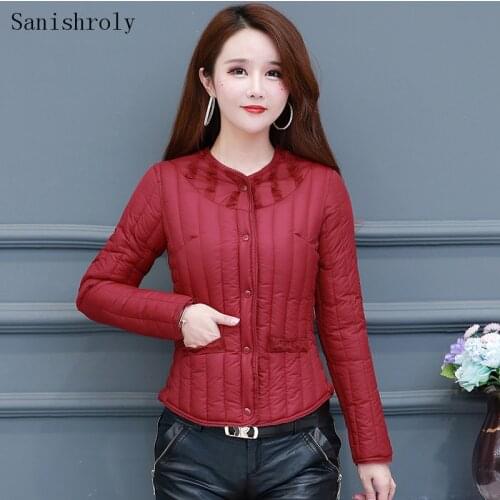 Sanishroly Plus Size 4XL New Winter Women Warm Down Cotton Coat Parka Female Long Sleeve Thcken Jacket Short Outwears Tops S1070