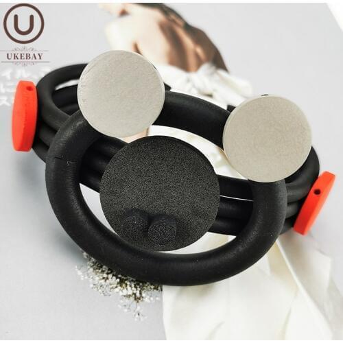 UKEBAY New Cute Small Pig Bracelets Elasticity Rope Rubber Jewelry Women Charm Bangles Wood Accessories Gothic Bracelet Gift DIY