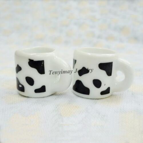 Wholesale 50pcs/Lot Cup Shape Ceramic Pendants, Porcelain Charms Free Shipping