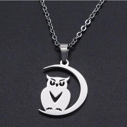 Owl Stainless Steel Charm Necklace for Women Accept OEM Order Dainty Steel Necklaces Fashion Jewelry Necklaces Wholesale