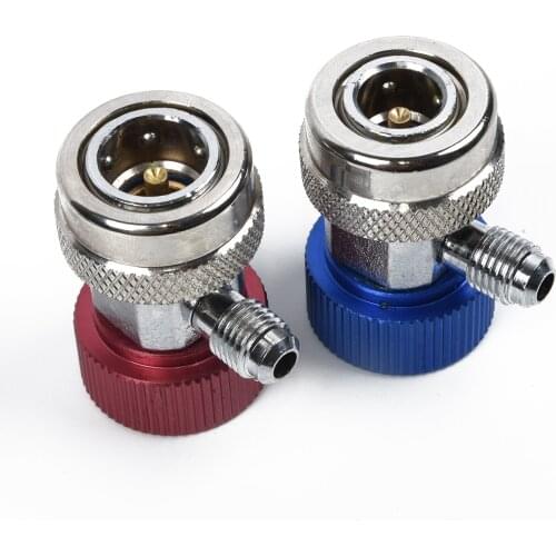 2 Sets Car A/C Air Condition Quick Coupler Adapter H/L Manifold Connector R134A