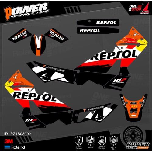 PowerZone Custom Team Graphics Backgrounds Decals 3M Stickers Kit For KTM ADV 950 990 107