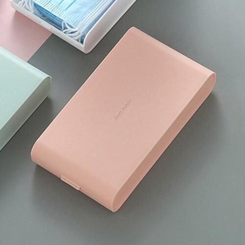 55KF Portable Flip Cover Mask Storage Box Solid Colors Flat Mask Storage Case Box