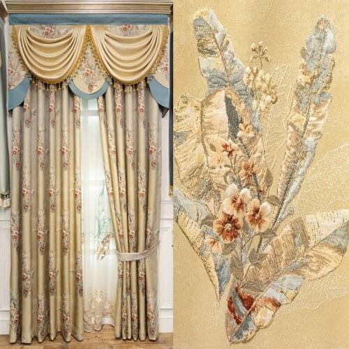 Simple European Style Chenille Jacquard Relief Shading Curtains for Living Room Bedroom 70%-90% High-shading Curtains