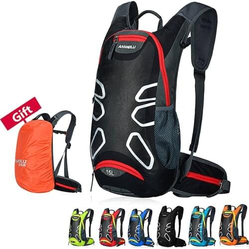 Bicycle Backpack with Rain Cover Water Bag 15L Cycling Backpack Water Bladder Running Tactical Sports Bags Bicycle Accessories