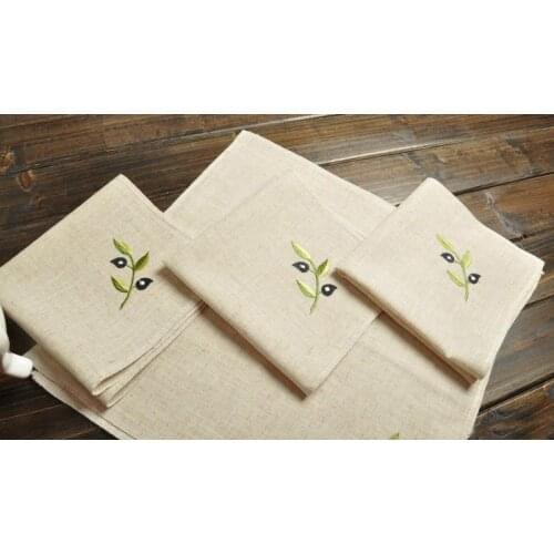 10 pcs Napkin Cloth Linen Tablecloth Embroidery Handkerchief 27x27cm/41x41cm Restaurant Home Use European Style