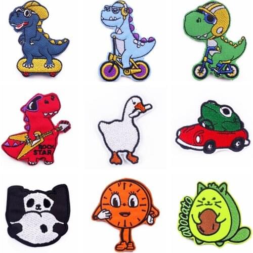 Cute Small Dinosaur Patches Embroidery Patch For Clothing Cartoon Animal Patch Iron On Patches On Clothes DIY Applique Badges