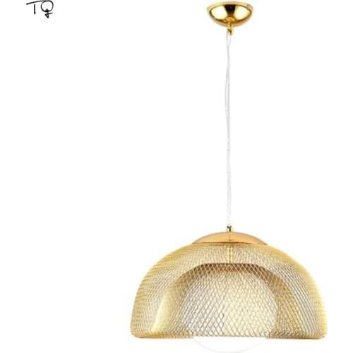 Nordic Post-Modern Industrial Mesher Pendant Light 220V Gold Silver Iron Art Hanging Lamp Restaurant Dining Room Bedroom Bedside