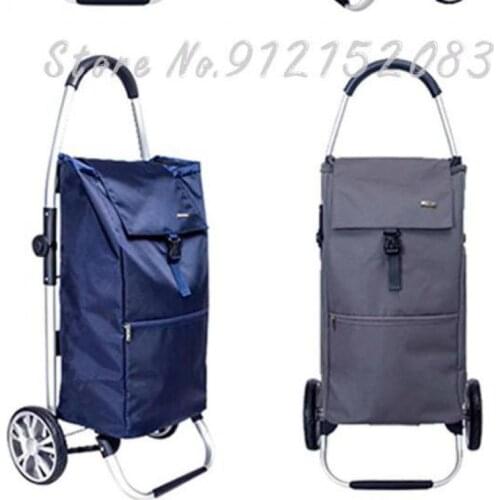 Foldable Grocery Cart Shopping Cart Small Trolley Trolley Trolley Aluminum Alloy Trolley Luggage Trailer