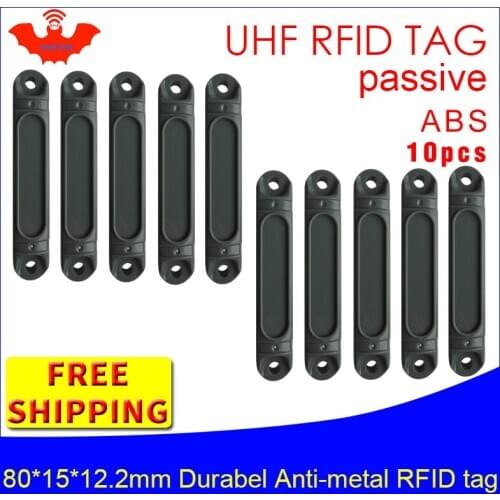 UHF RFID anti metal tag 915m 868mhz Impinj Monza4QT 10pcs free shipping durable ABS metal vehicle smart card passive RFID tags