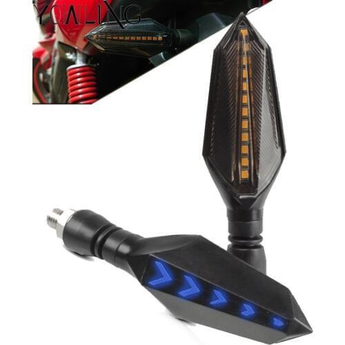 Universal flowing water flicker led motorcycle turn signal Indicators Blinkers Flexible light lamp for Kawasaki Z900 2017 2018