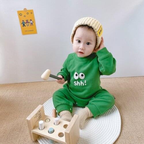 Spring Net Red Baby Boys' Jumpsuit Cute Eye Pattern Baby Jumpsuit for 1-2 Years Old Babies